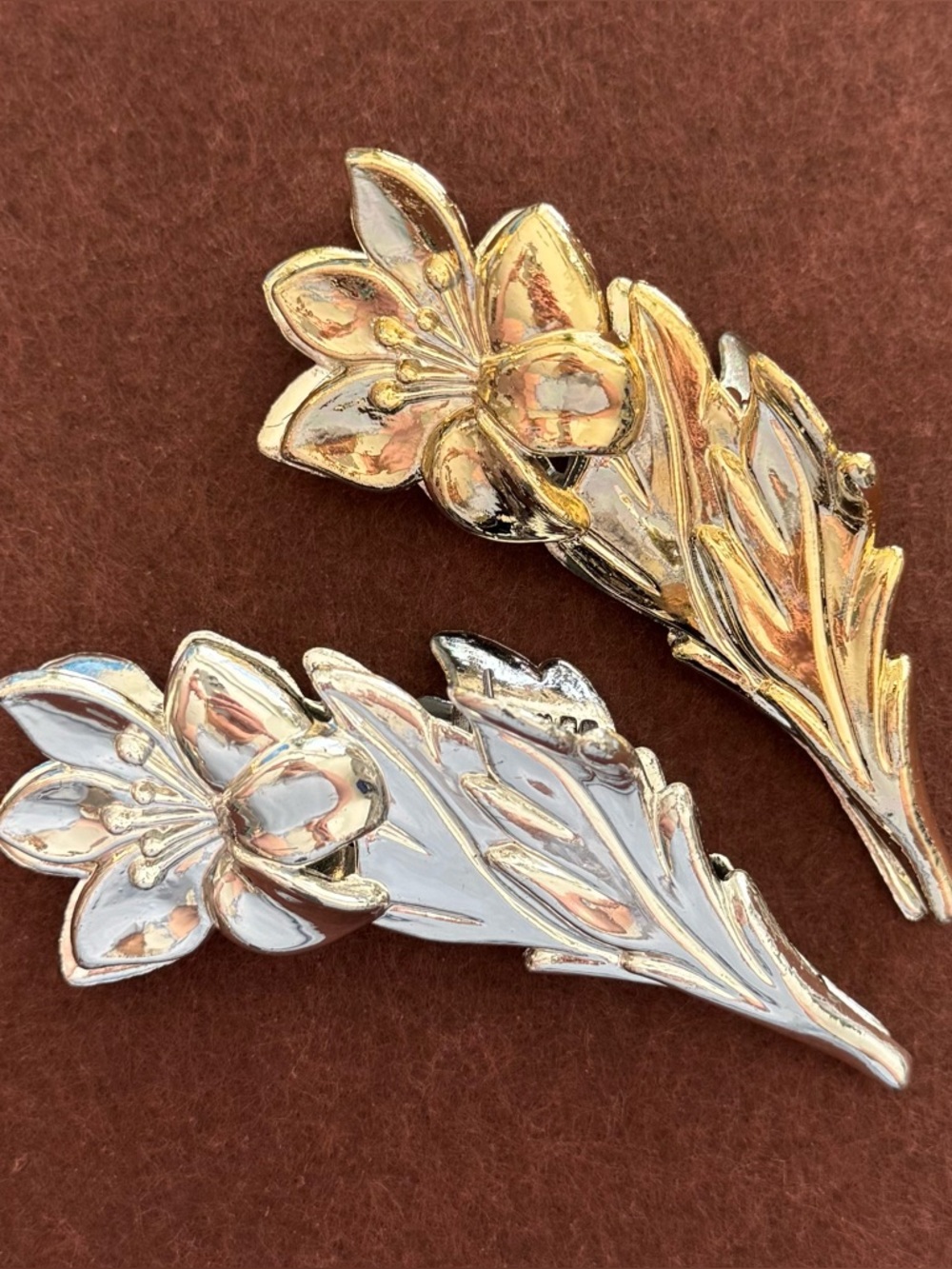 Vintage Floral Leaf Hair Clips